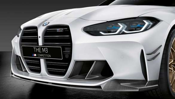 Передний сплиттер M Performance из карбона BMW M3 G80 2020 BMW M3 G80 2020, передний сплиттер M Performance из карбона крупным планом