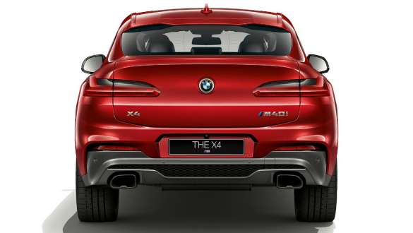 BMW X4 SUV G02 вид сзади, задние фары BMW X4 M40i SUV G02 Flamenco Red, BMW X4 вид сзади, задние фары