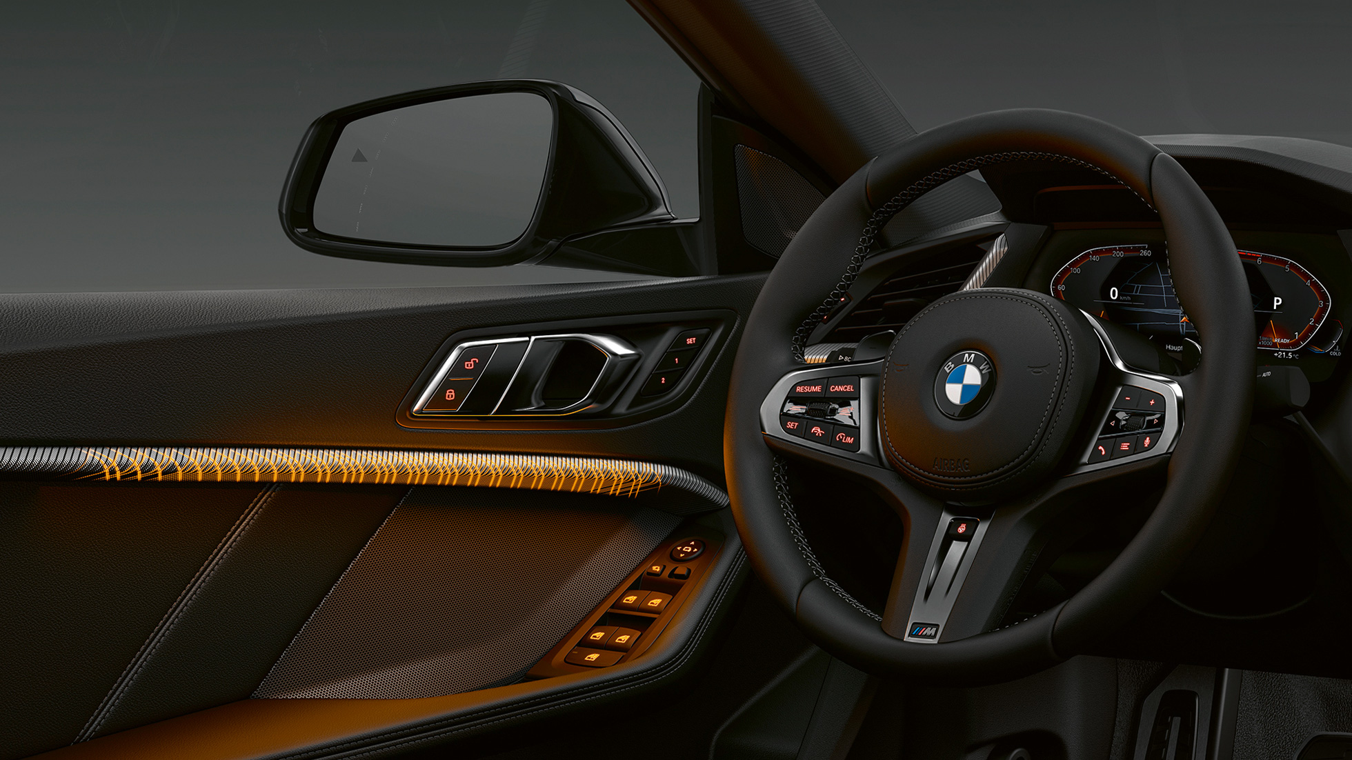 Подсвеченные декоративные элементы отделки салона BMW 2 серии Gran Coupe F44 Подсвеченные декоративные элементы отделки салона BMW 2 серии Gran Coupe F44, интерьер
