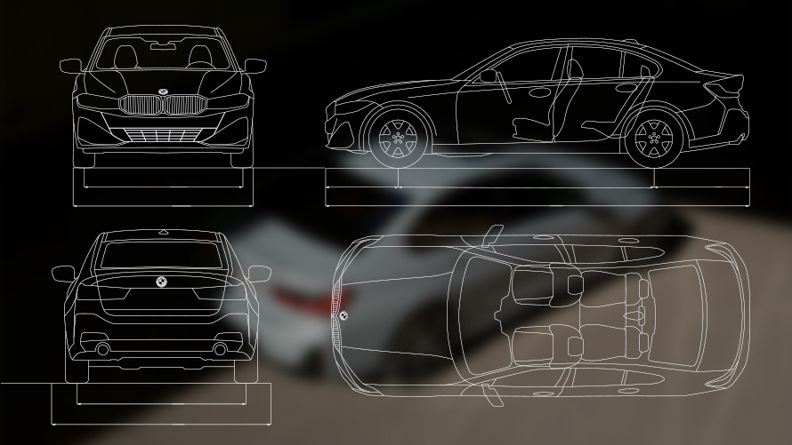 BMW 3 LCI G20, технические данные, чертеж BMW 3 LCI G20, технические данные, чертеж