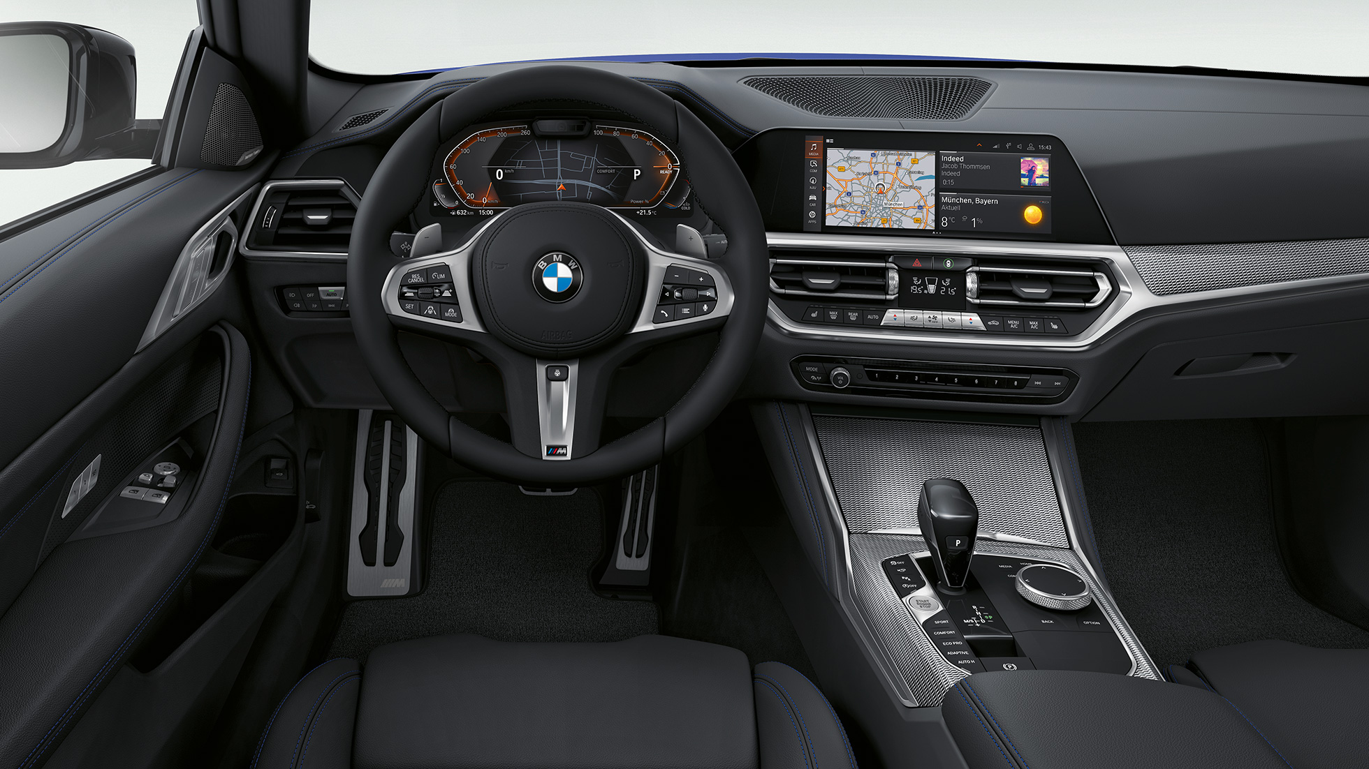 Отделка BMW 4 серии Coupe G22 2020 года с пакетом M Sport Отделка эксклюзивной кожей BMW 4 серии Coupe G22 2020 года с пакетом M Sport, интерьер