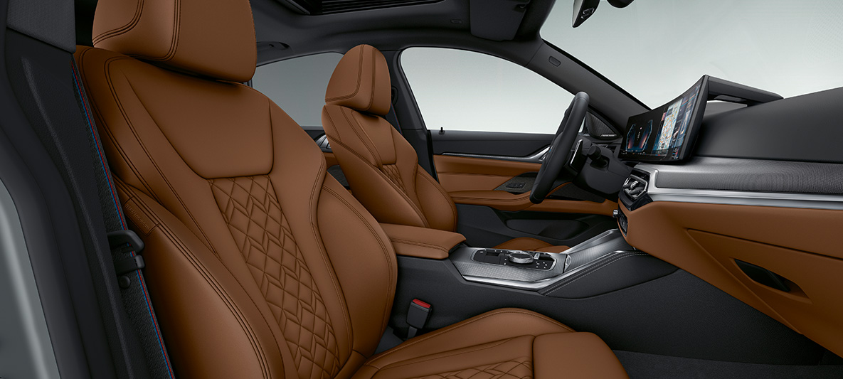 Салон BMW 4 серии Gran Coupe G26 2021, BMW Individual полная отделка кожей Merino "Тартуфо" Салон BMW 4 серии Gran Coupe G26 2021, BMW Individual полная отделка кожей Merino "Тартуфо"