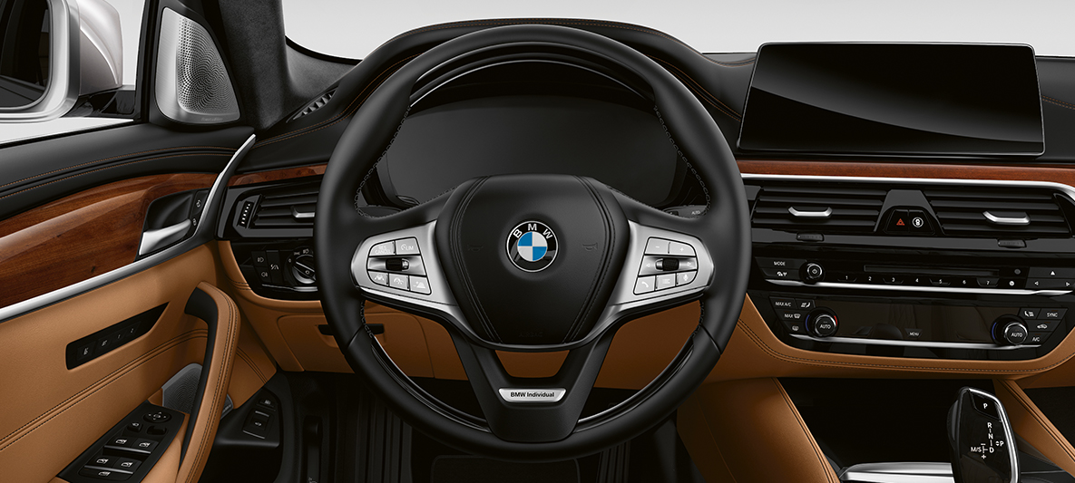 BMW 5 серия, коллекция BMW Individual, руль BMW 5 серия, коллекция BMW Individual, руль, интерьер, приборная панель