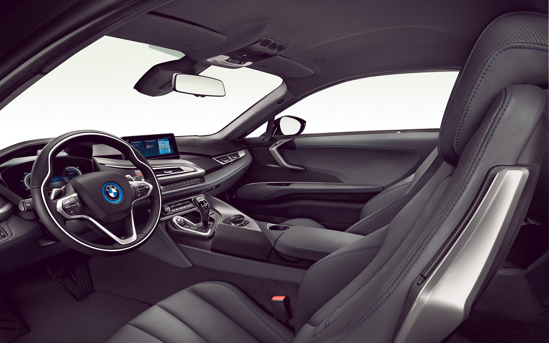 BMW i8 черные кожаные сиденья, Бмв i8