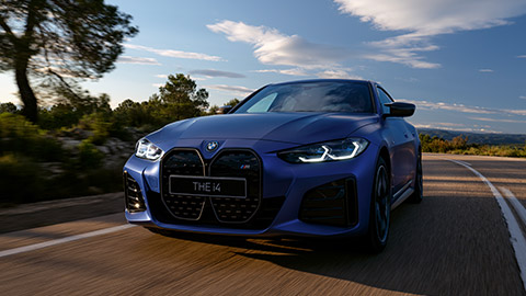 BMW i Series BMW iX3 three-quarter side view with model