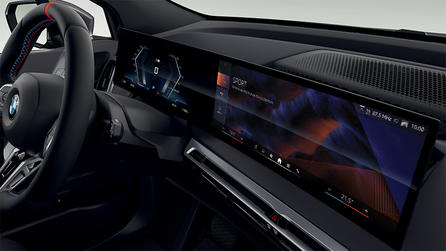 Электрический SUV BMW iX M60 i20 2022, электромобиль, изогнутый дисплей BMW, салон