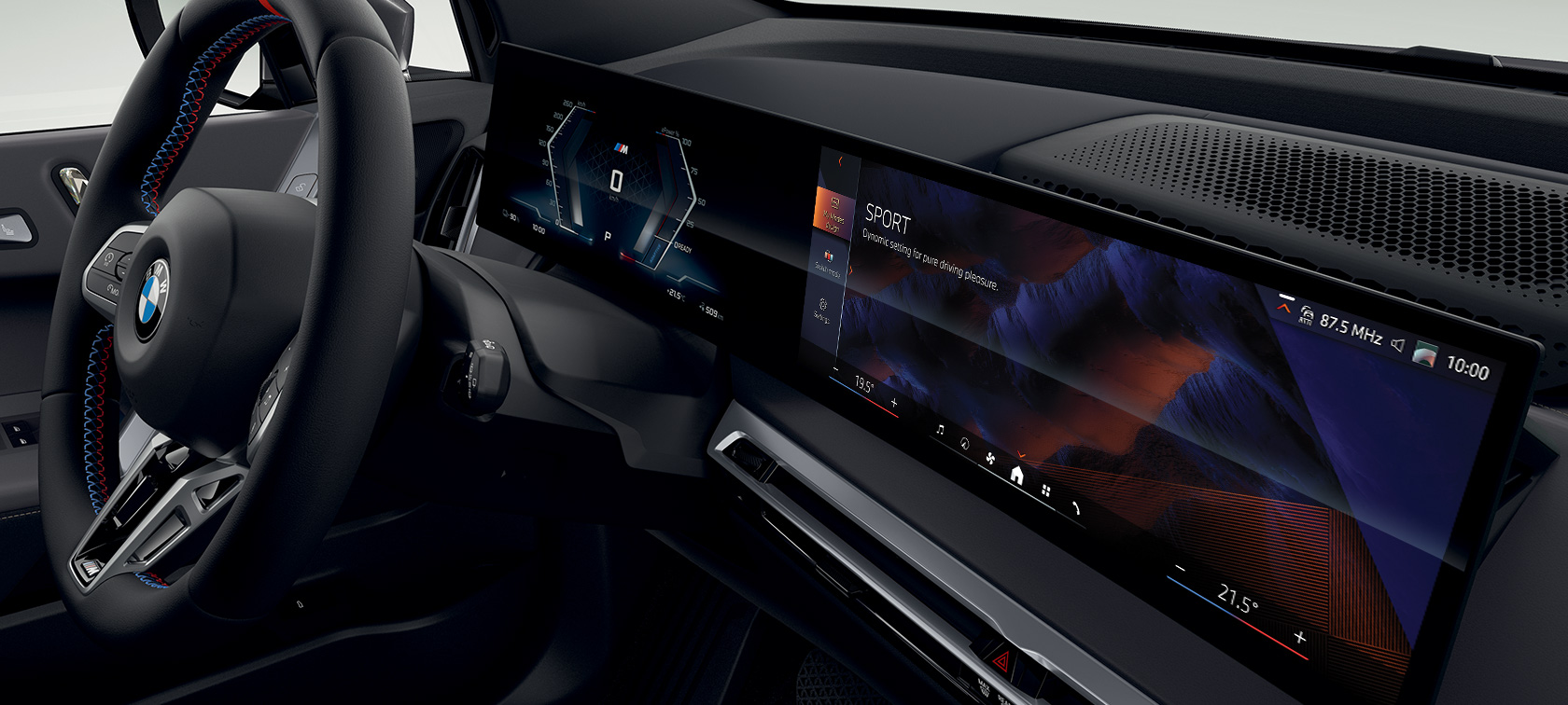 Электрический SUV BMW iX M60 i20 2022, электромобиль, кокпит, изогнутый дисплей BMW, BMW iDrive.