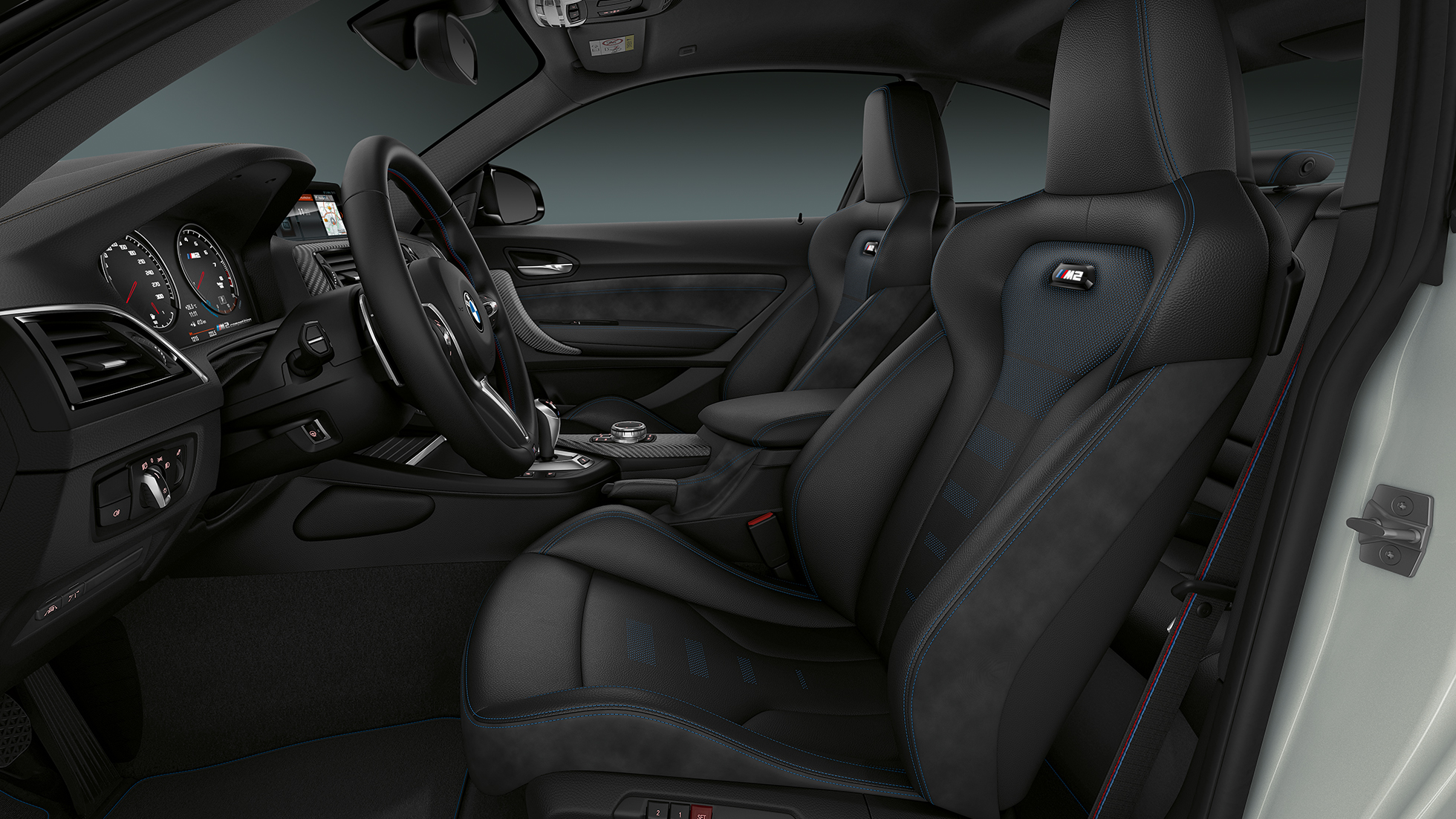 Обивка BMW M2 Competition F87 Обивка BMW M2 Competition F87 2018 МГ цвета Серебристый Хоккенхайм (металлик), интерьер