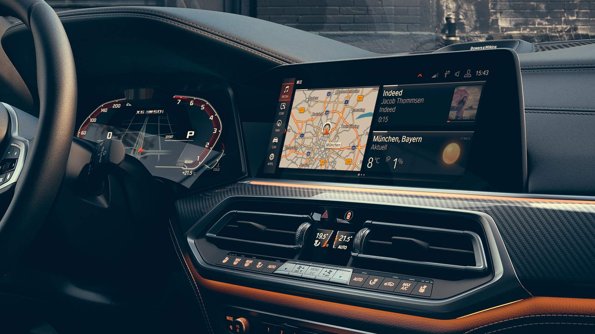 BMW X6 M50i, салон BMW X6 M50i, салон