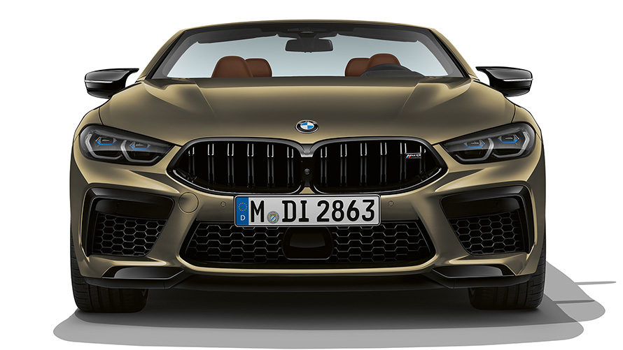 BMW M8 Competition Cabrio F91 LCI Facelift 2022, BMW Individual Brass metallic, вид спереди