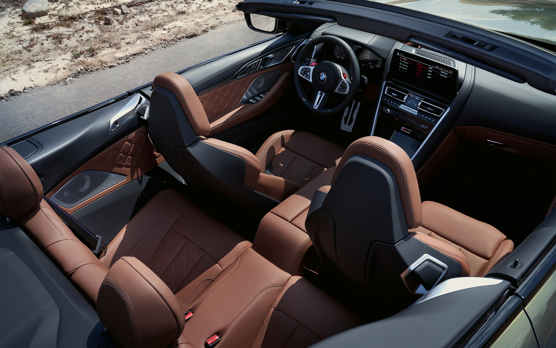 Сиденья M Sport BMW M8 Competition Cabrio F91 LCI 2022 BMW M8 Competition Cabrio F91 LCI Facelift 2022, салон, сиденья M Sport