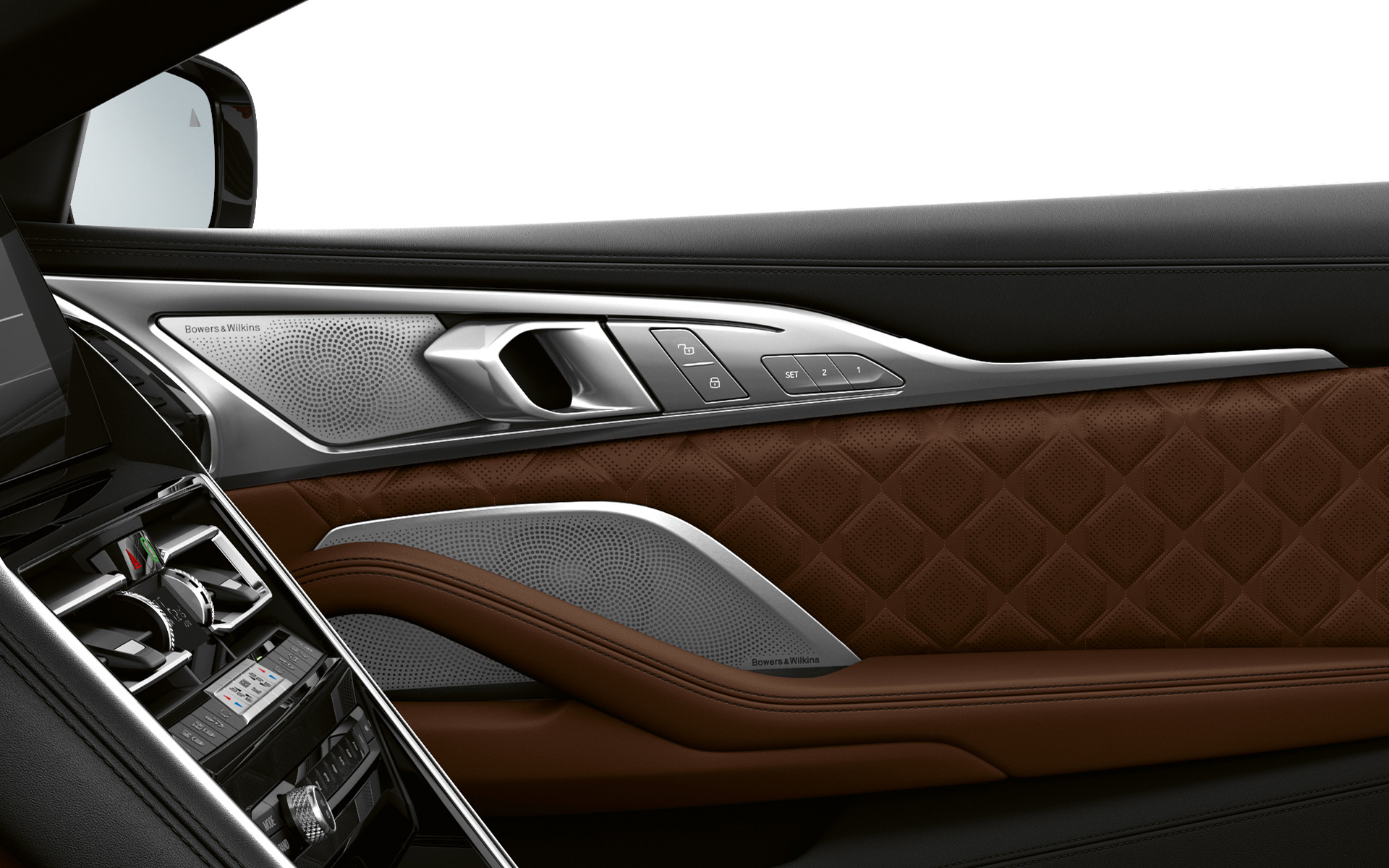 Аудиосистема Bowers & Wilkins Diamond Surround Sound BMW M8 Cabrio F91 LCI Facelift 2022 BMW M8 Cabrio F91 LCI Facelift 2022, аудиосистема Bowers & Wilkins Diamond Surround Sound крупным планом