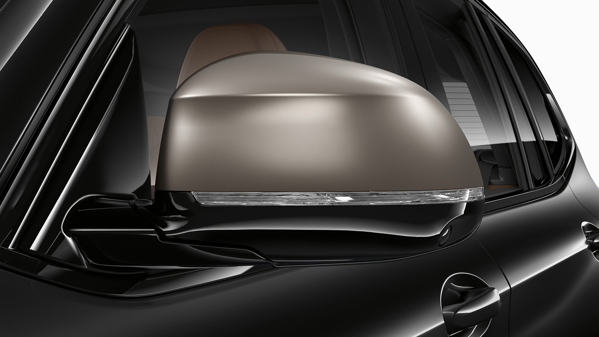 BMW X3 M40i и BMW X3 M40d, крышки наружных зеркал. BMW X3 M40i и BMW X3 M40d, Черный Сапфир металлик, внешний вид, крышки наружных зеркал с гальваническим покрытием серого цвета Cerium Grey.