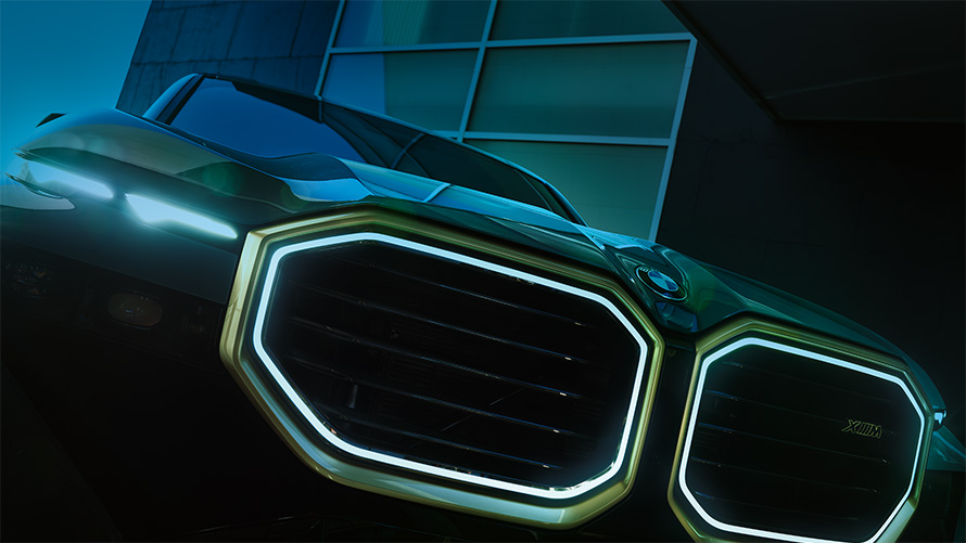 BMW XM G09, экстерьер, капот и решетка радиатора