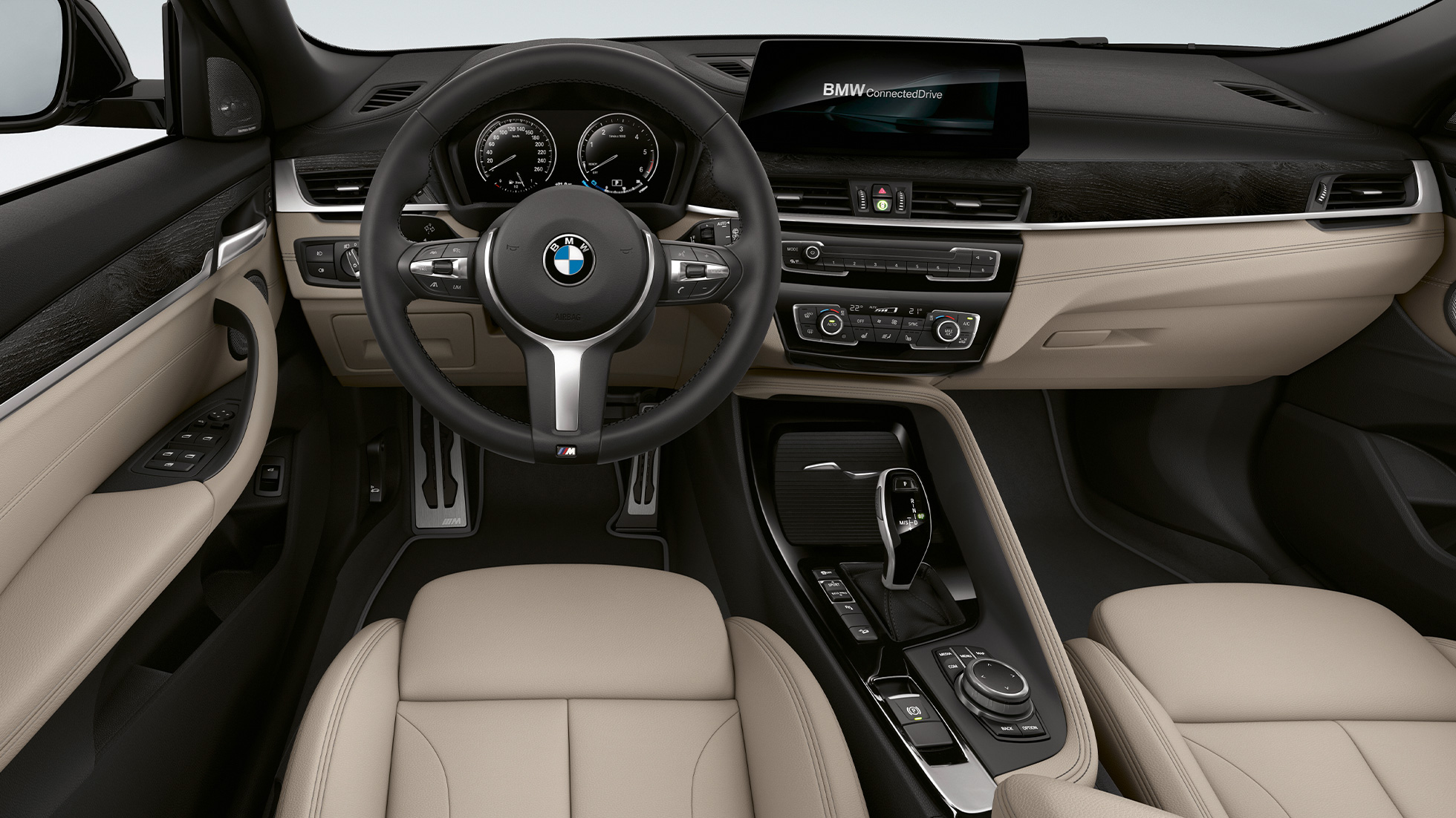 BMW X2 sDrive20i model M Sport X, кожаный салон. BMW X2 sDrive20i model M Sport X 2018 F39, дизайн кожаного салона.