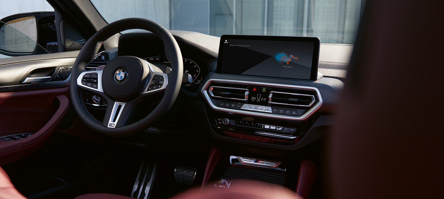 BMW X4 G02, интерьер, кожа "Красный Такора", 2021
