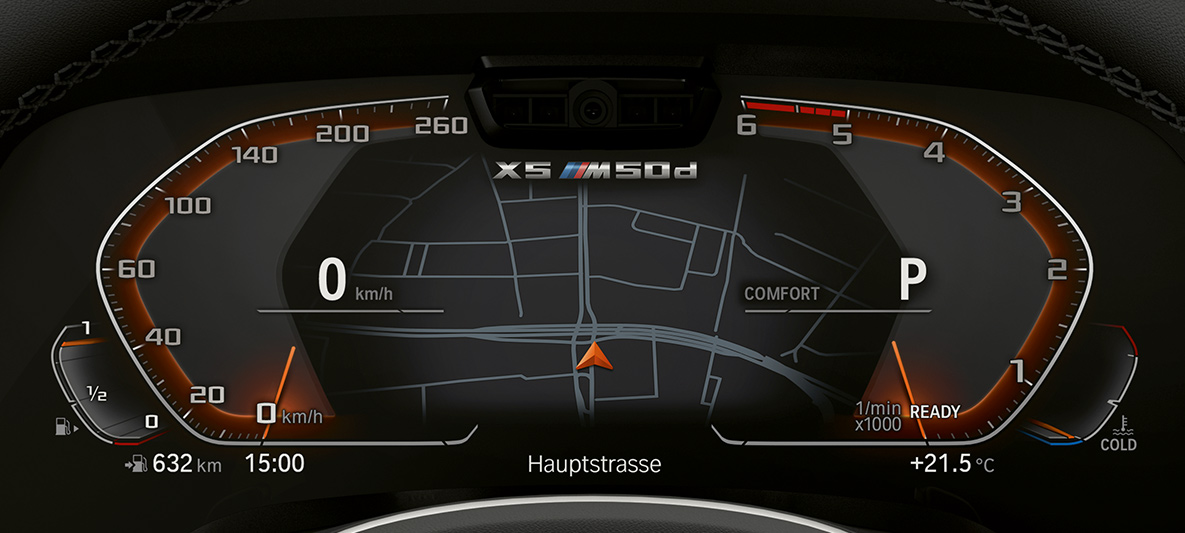 Приборная панель BMW X5 M50d Детальный снимок приборной панели BMW X5 M50d