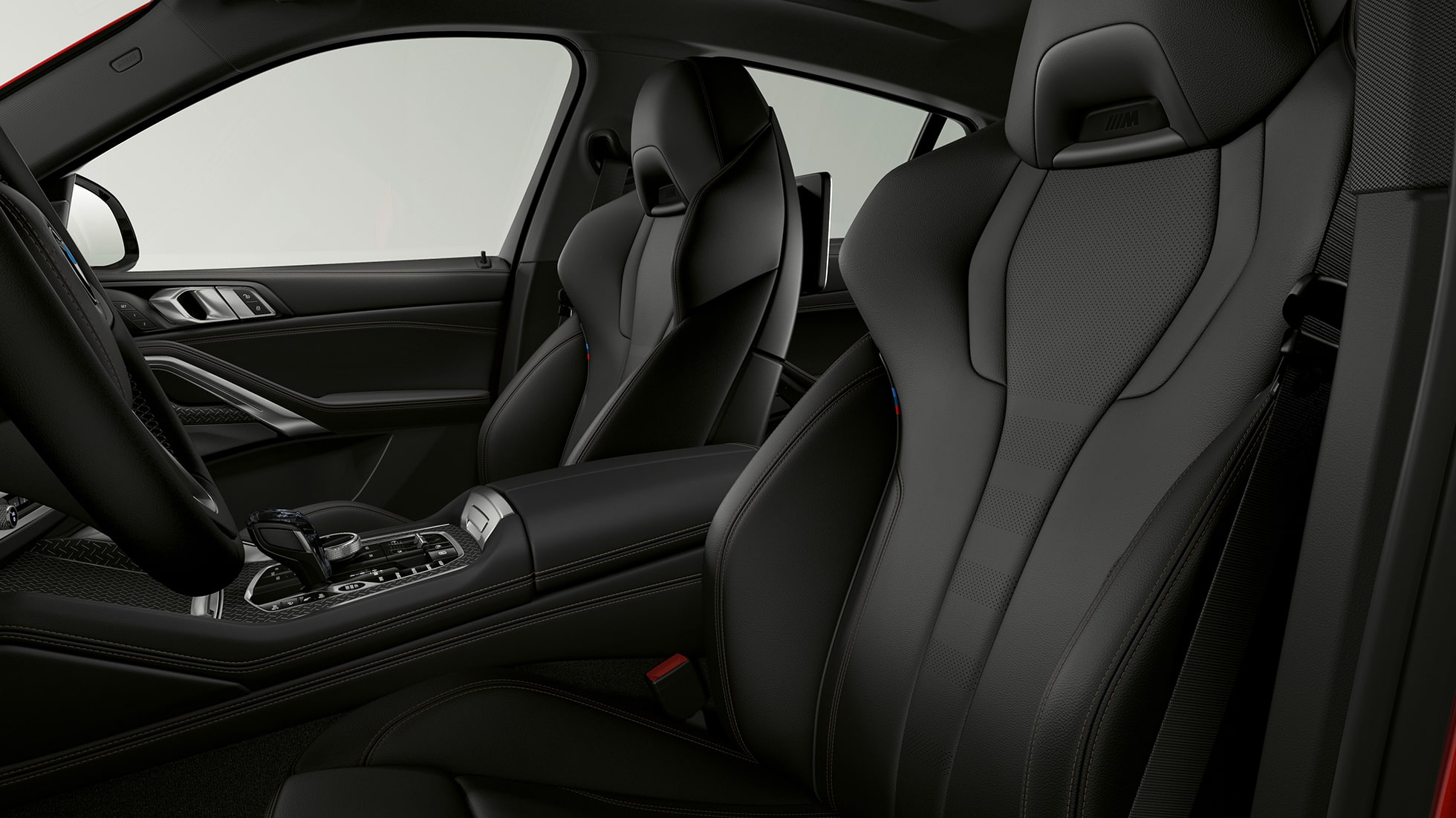 BMW X6 в версии BMW xLine, отделка Интерьер BMW X6 в версии BMW xLine, фокусировка на отделке
