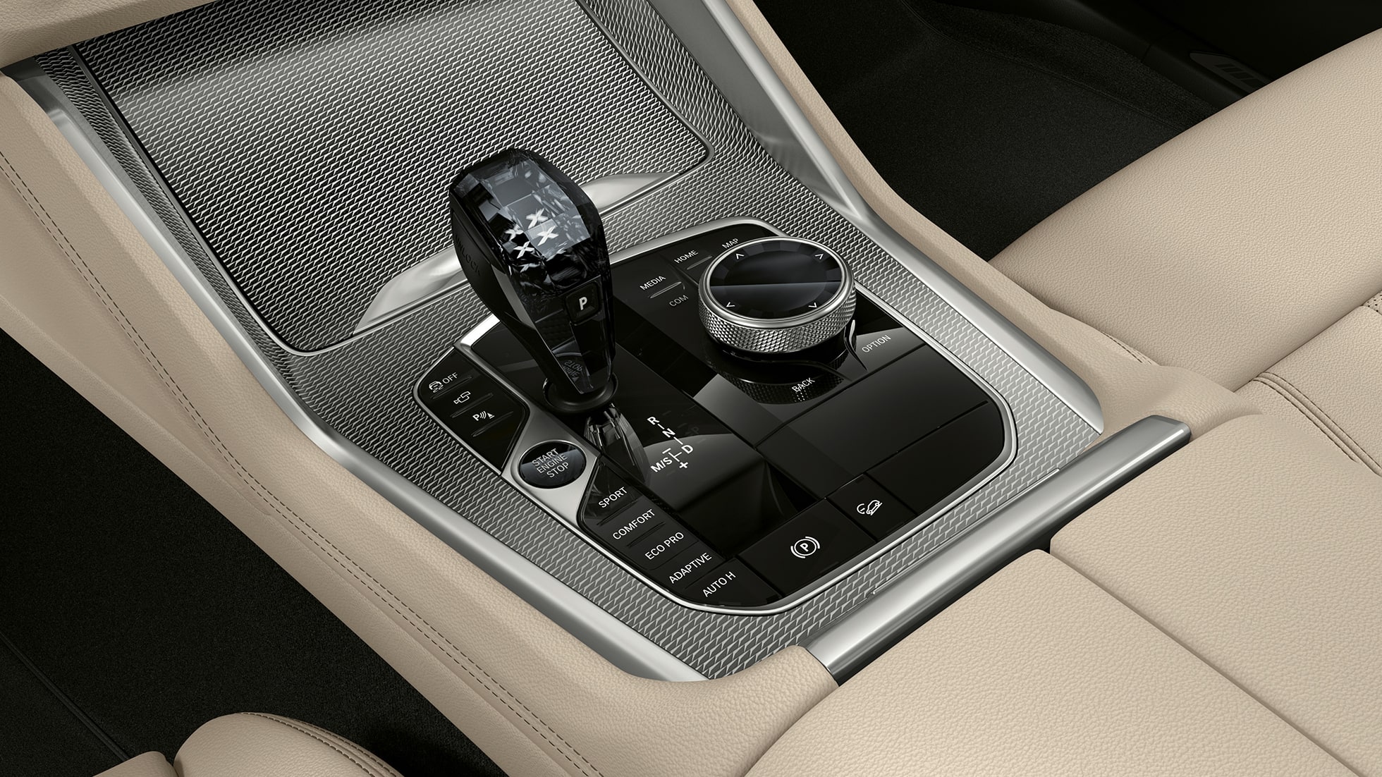 BMW X6 с пакетом M Sport, центральная консоль BMW X6, фотография интерьера с пакетом M Sport и фокусировкой на центральной консоли