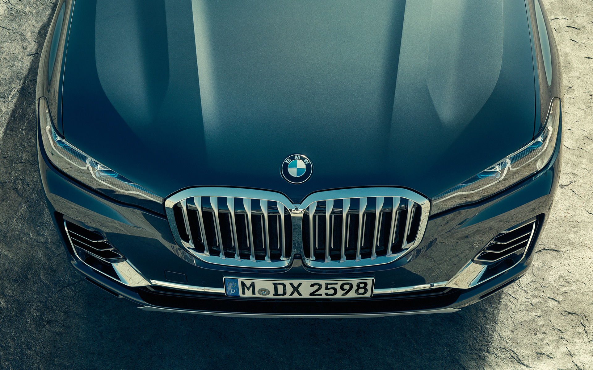 BMW X7 G07 2019, решетка радиатора BMW, вид сверху