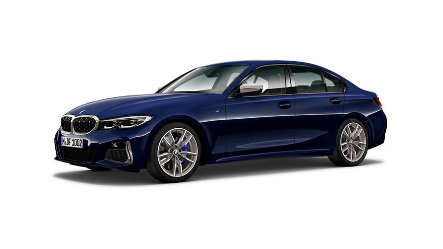 BMW M340i G20 2019, вид сбоку в три четверти BMW M340i G20 2019, вид сбоку в три четверти