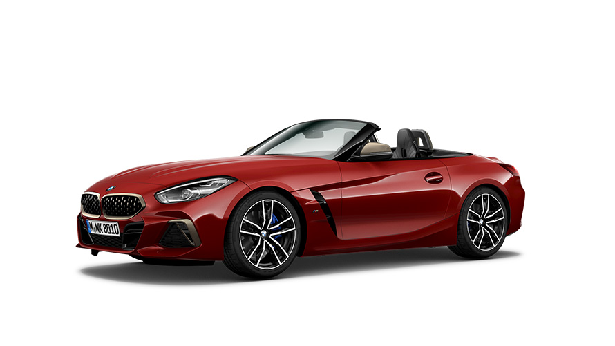 BMW Z4 M40i Roadster G29 2018, вид сбоку в три четверти BMW Z4 M40i Roadster G29 2018, вид сбоку в три четверти