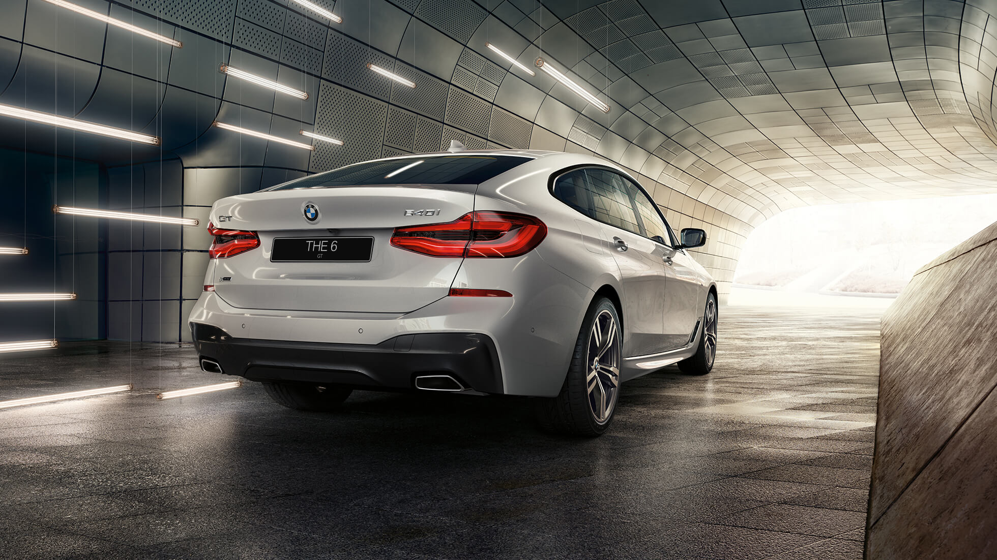 BMW 6 серии Гран Туризмо, вид сзади. Новый BMW 6 series GT вид сзади, Новый БМВ 6 серии GT