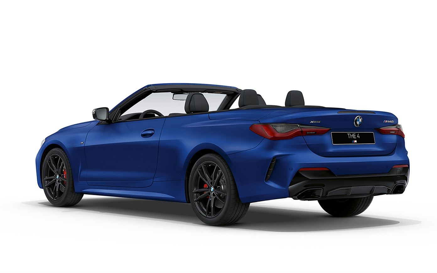 BMW M440i xDrive Cabrio G23 2020 "Морозный Синий Портимау металлик" BMW Individual, вид сзади в три четверти 