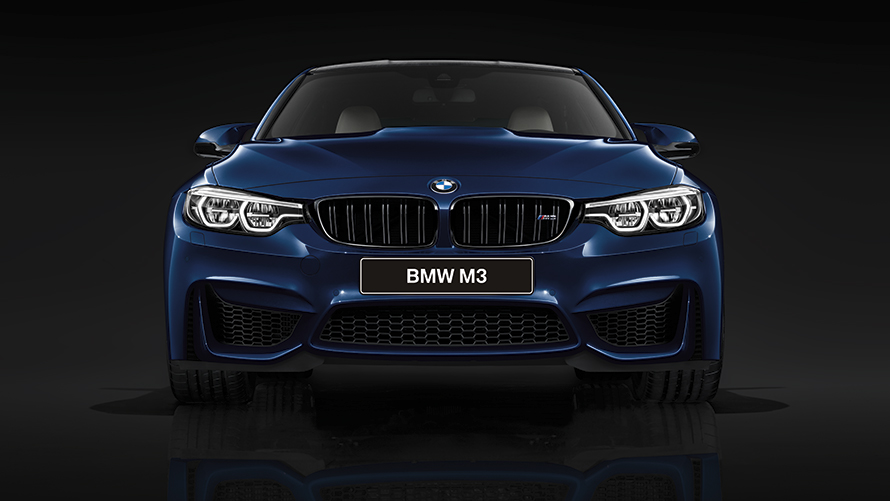 BMW M3, вид спереди. BMW M3, вид спереди, внешний вид, экстерьер, на черном фоне, БМВ.