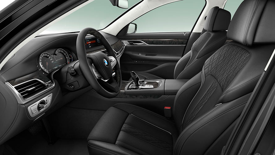 BMW 750Li xDrive Синий Империал, салон. БМВ 7 серии, BMW 750Li xDrive Синий Империал, салон, интерьер, сиденья.