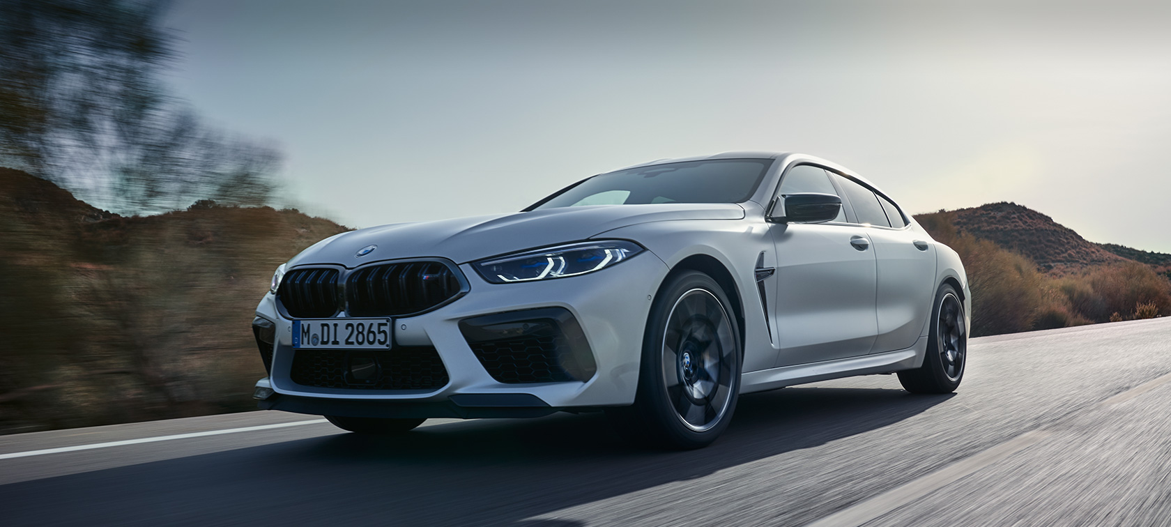 The all-new BMW M8 Competition Gran Coupé The all-new BMW M8 Competition Gran Coupé 2020 F93 BMW Individual Ametrine metallic three-quarter side view
