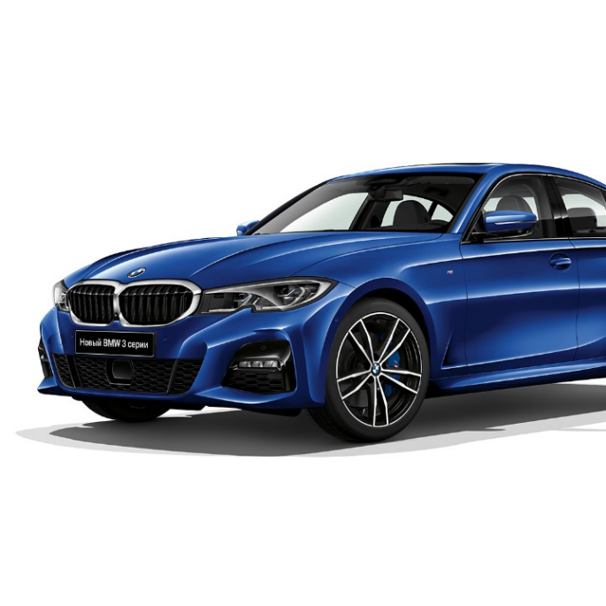 Седан BMW 3 серии M Sport Вид сбоку седана BMW 3 серии M Sport.