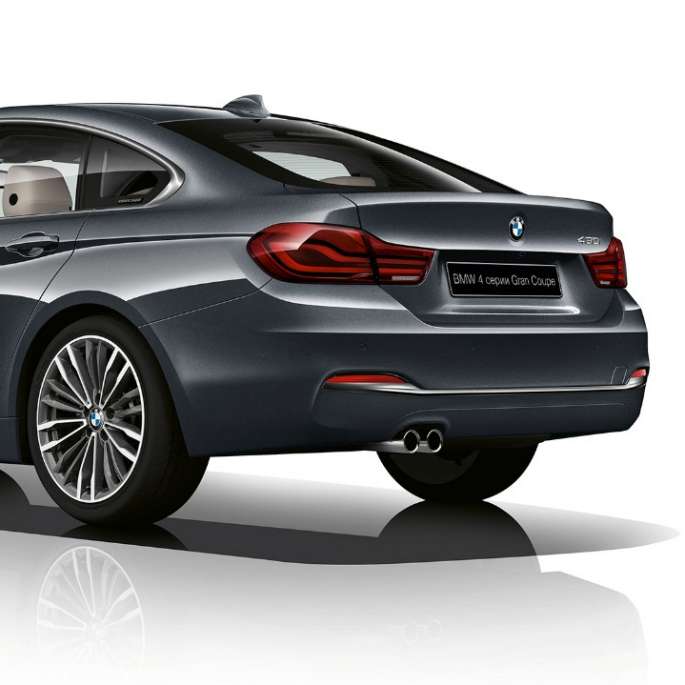 BMW 4 BMW 4 Series Gran Coupé, Model Luxury Line three-quarter rear shot Coupé, Model Luxury Line three-quarter rear shot BMW 4 Series Gran Coupé, Model Luxury Line three-quarter rear shot
