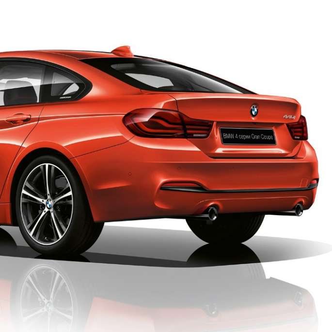 BMW 4 Series Gran Coupé, Model Sport Line three-quarter rear shot BMW 4 Series Gran Coupé, Model Sport Line three-quarter rear shot